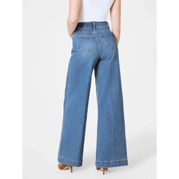 SPANX Stonewashed Blue Flare Jeans Size 3X New With Tags - Picture 2 of 7